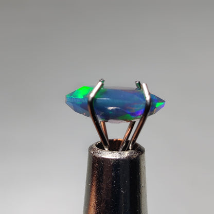 Faceted Ethiopian Black Opal gemstone cabochon - natural crystal healing stone for jewelry making by Gemivra