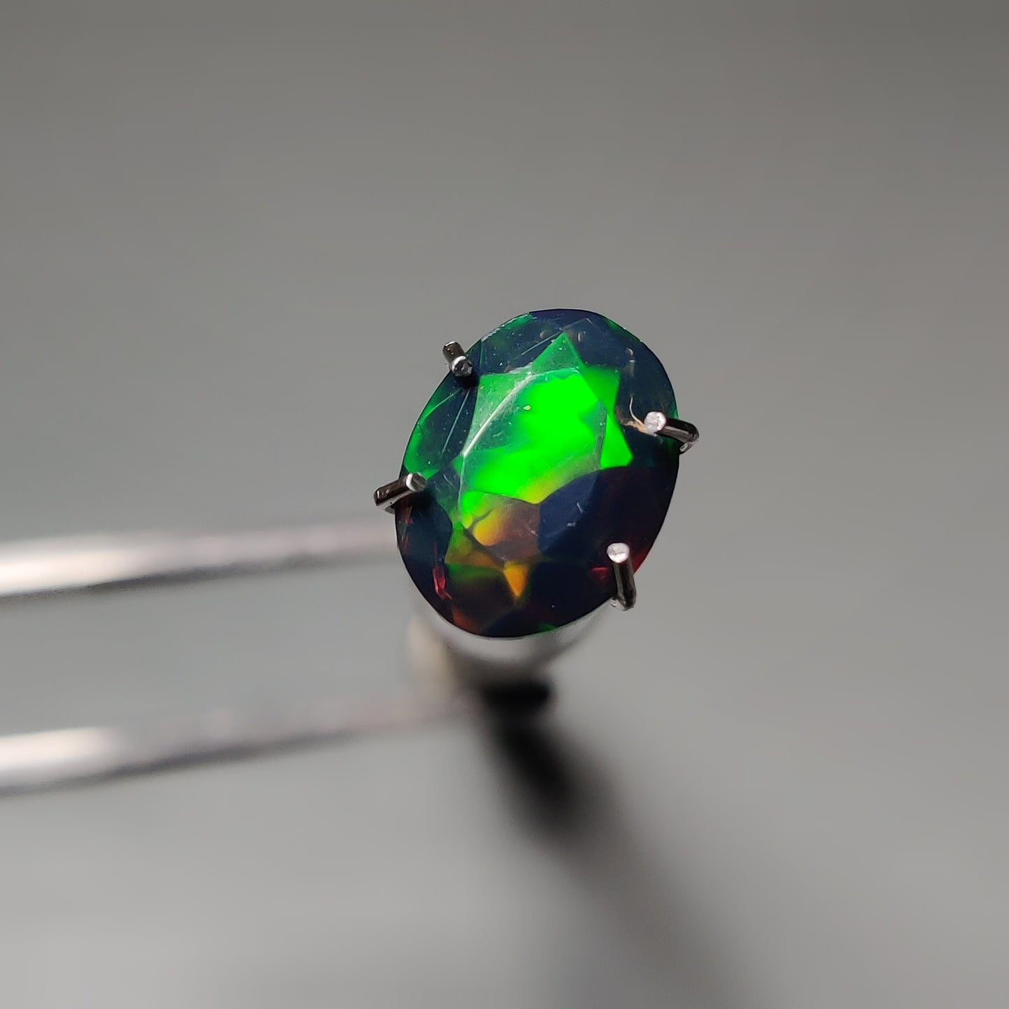 Faceted Ethiopian Black Opal gemstone cabochon - natural crystal healing stone for jewelry making by Gemivra