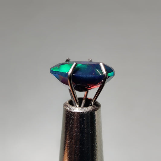Faceted Ethiopian Black Opal gemstone cabochon - natural crystal healing stone for jewelry making by Gemivra