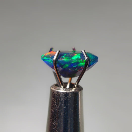 Faceted Ethiopian Black Opal gemstone cabochon - natural crystal healing stone for jewelry making by Gemivra