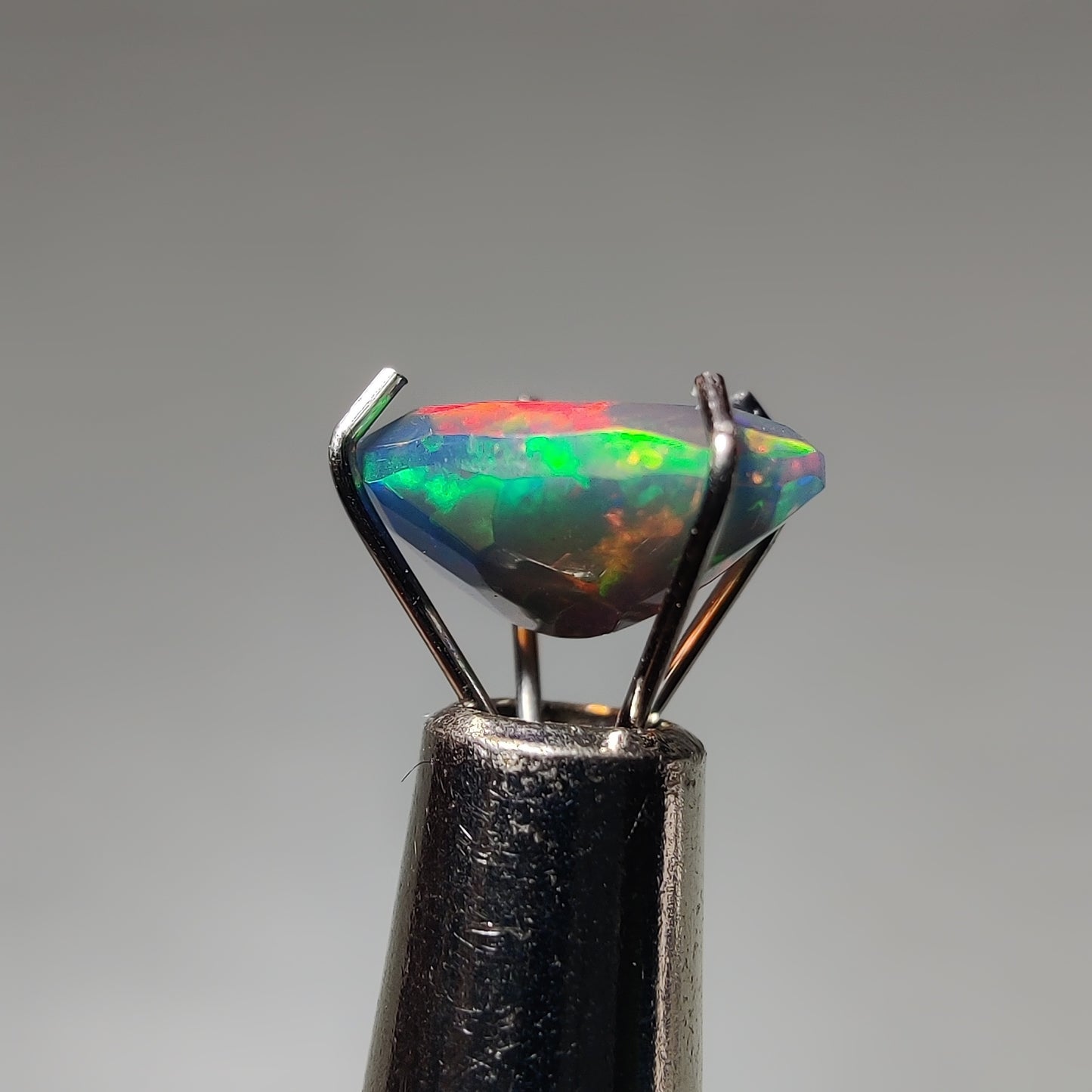 Faceted Ethiopian Black Opal gemstone cabochon - natural crystal healing stone for jewelry making by Gemivra