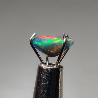 Faceted Ethiopian Black Opal gemstone cabochon - natural crystal healing stone for jewelry making by Gemivra