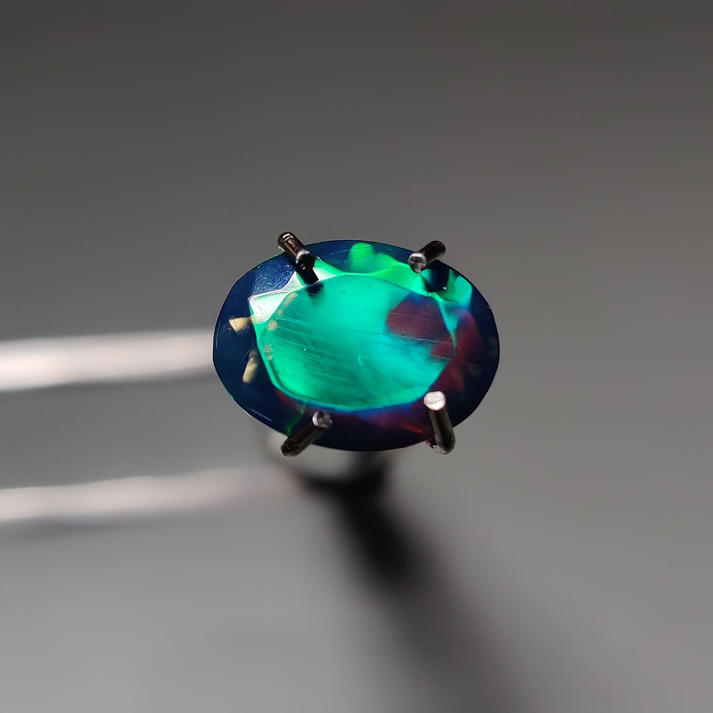 Faceted Ethiopian Black Opal gemstone cabochon - natural crystal healing stone for jewelry making by Gemivra