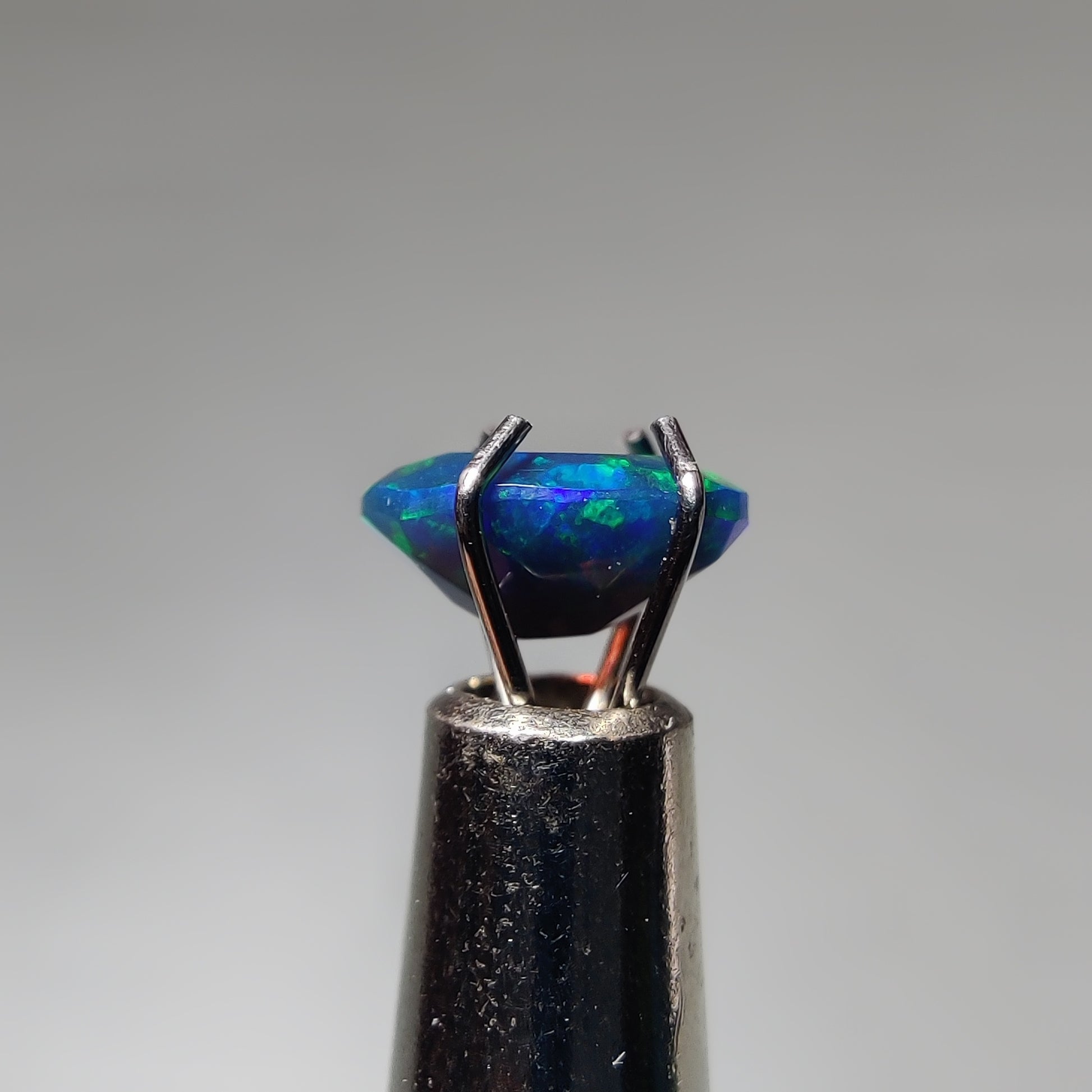 Faceted Ethiopian Black Opal gemstone cabochon - natural crystal healing stone for jewelry making by Gemivra