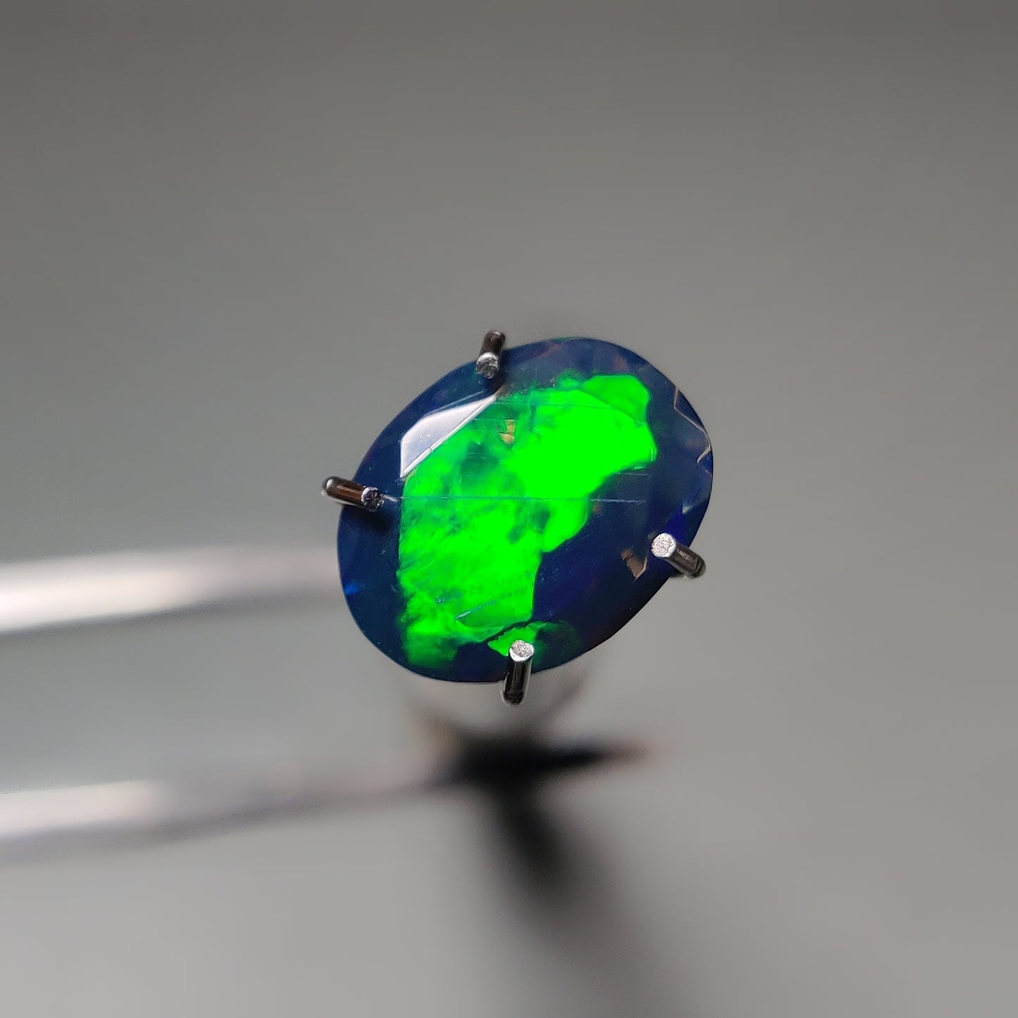 Faceted Ethiopian Black Opal gemstone cabochon - natural crystal healing stone for jewelry making by Gemivra