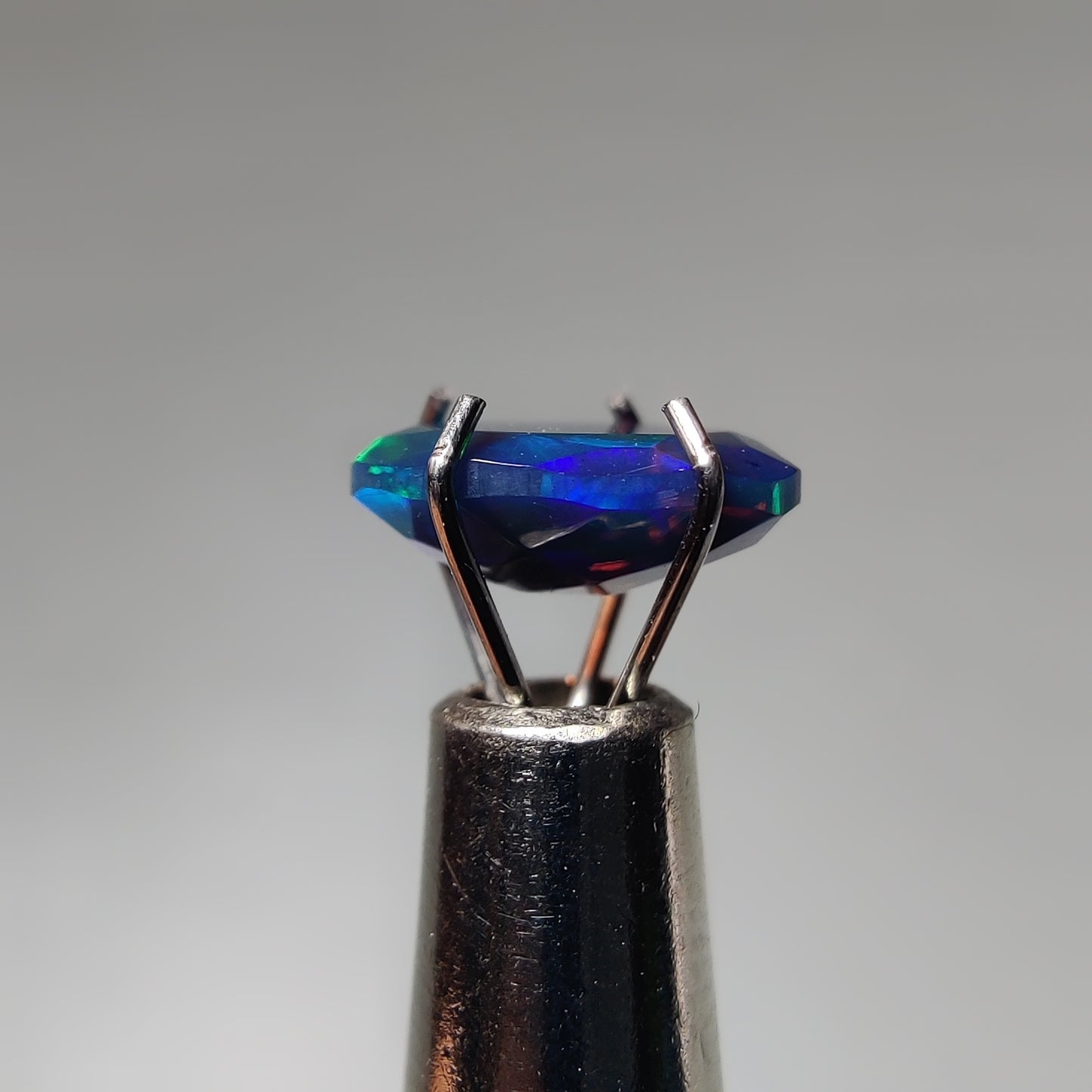 Faceted Ethiopian Black Opal gemstone cabochon - natural crystal healing stone for jewelry making by Gemivra