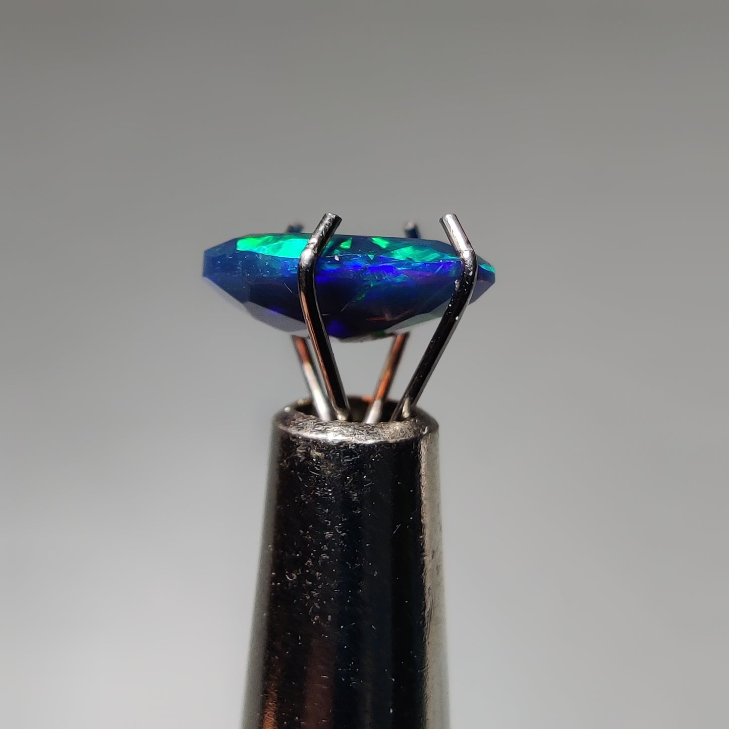 Faceted Ethiopian Black Opal gemstone cabochon - natural crystal healing stone for jewelry making by Gemivra