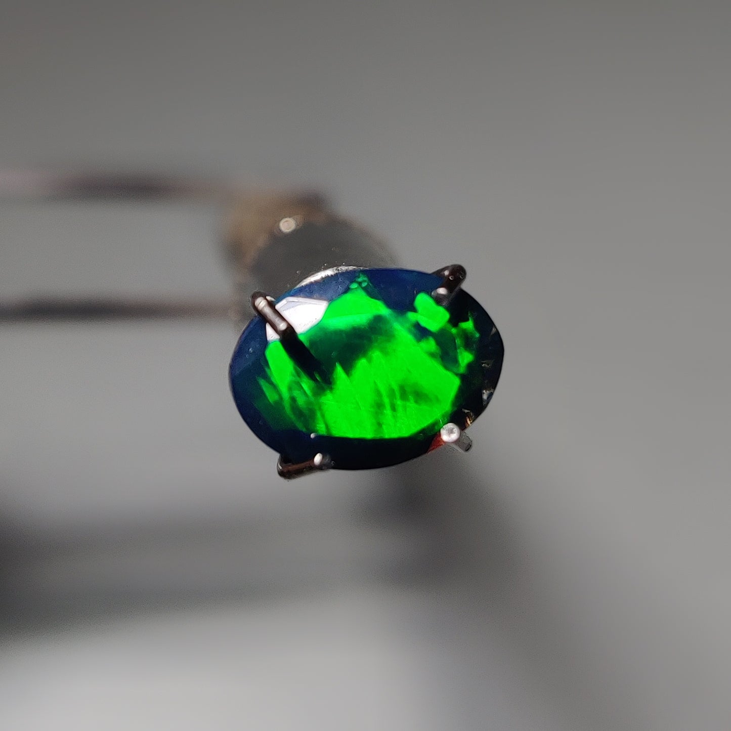 Faceted Ethiopian Black Opal gemstone cabochon - natural crystal healing stone for jewelry making by Gemivra