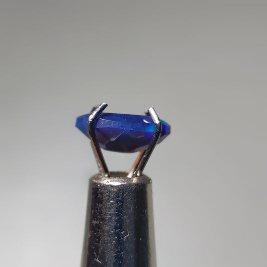 Faceted Ethiopian Black Opal gemstone cabochon - natural crystal healing stone for jewelry making by Gemivra