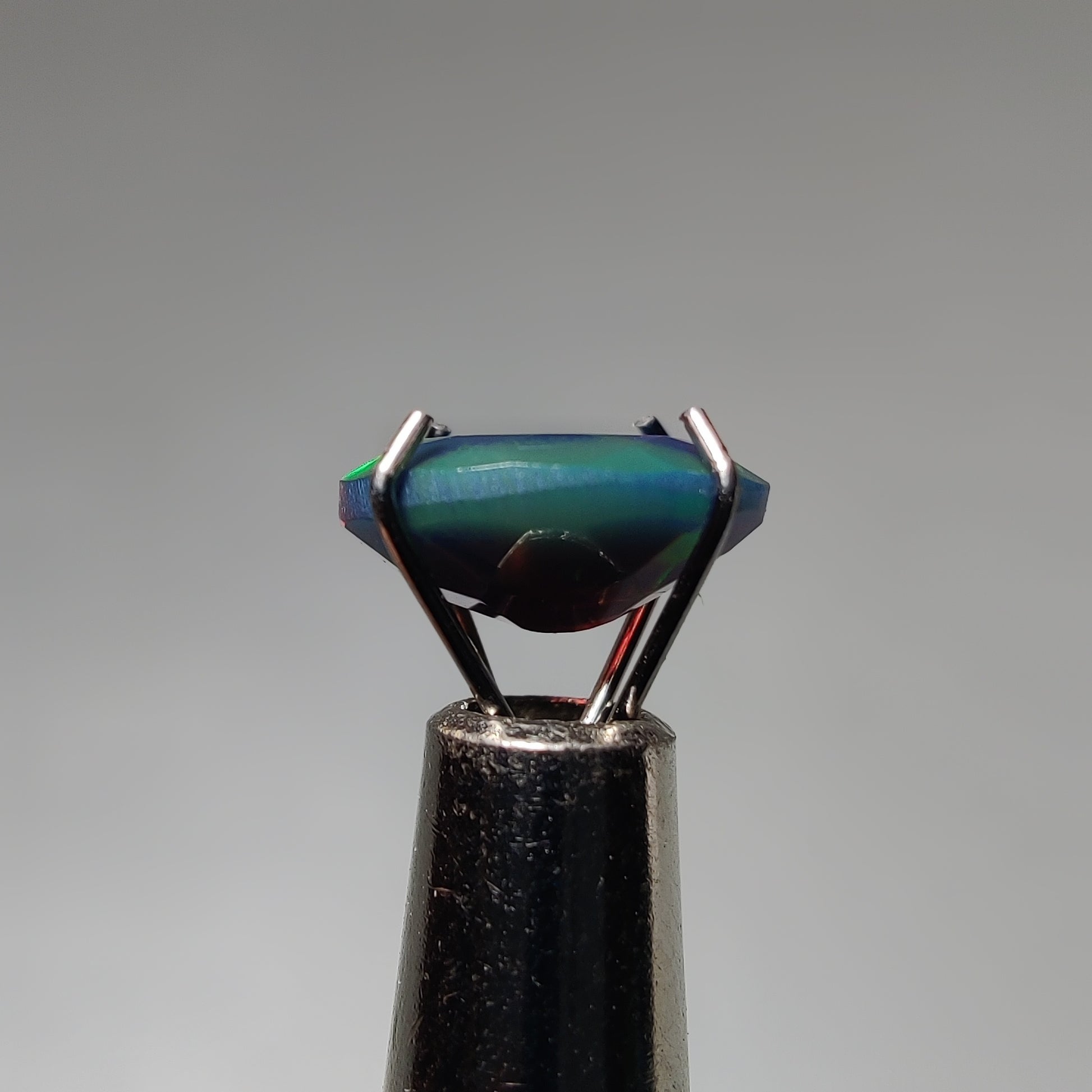 Faceted Ethiopian Black Opal gemstone cabochon - natural crystal healing stone for jewelry making by Gemivra
