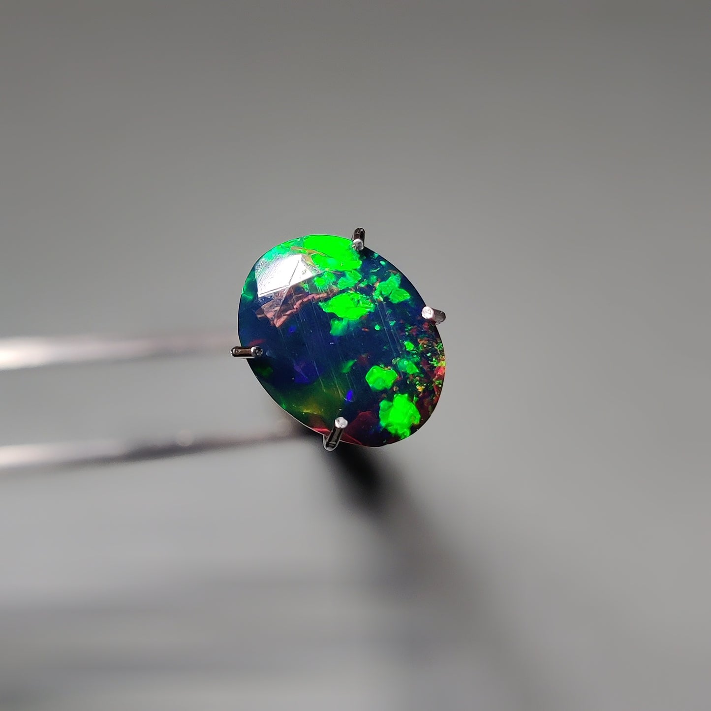 Faceted Ethiopian Black Opal gemstone cabochon - natural crystal healing stone for jewelry making by Gemivra
