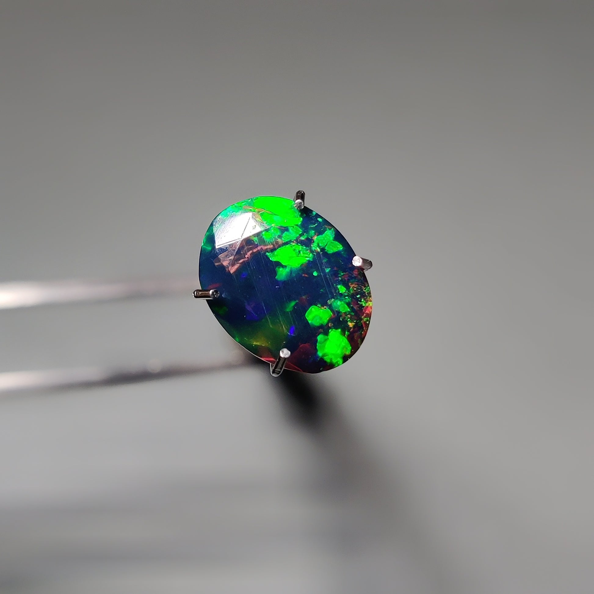 Faceted Ethiopian Black Opal gemstone cabochon - natural crystal healing stone for jewelry making by Gemivra