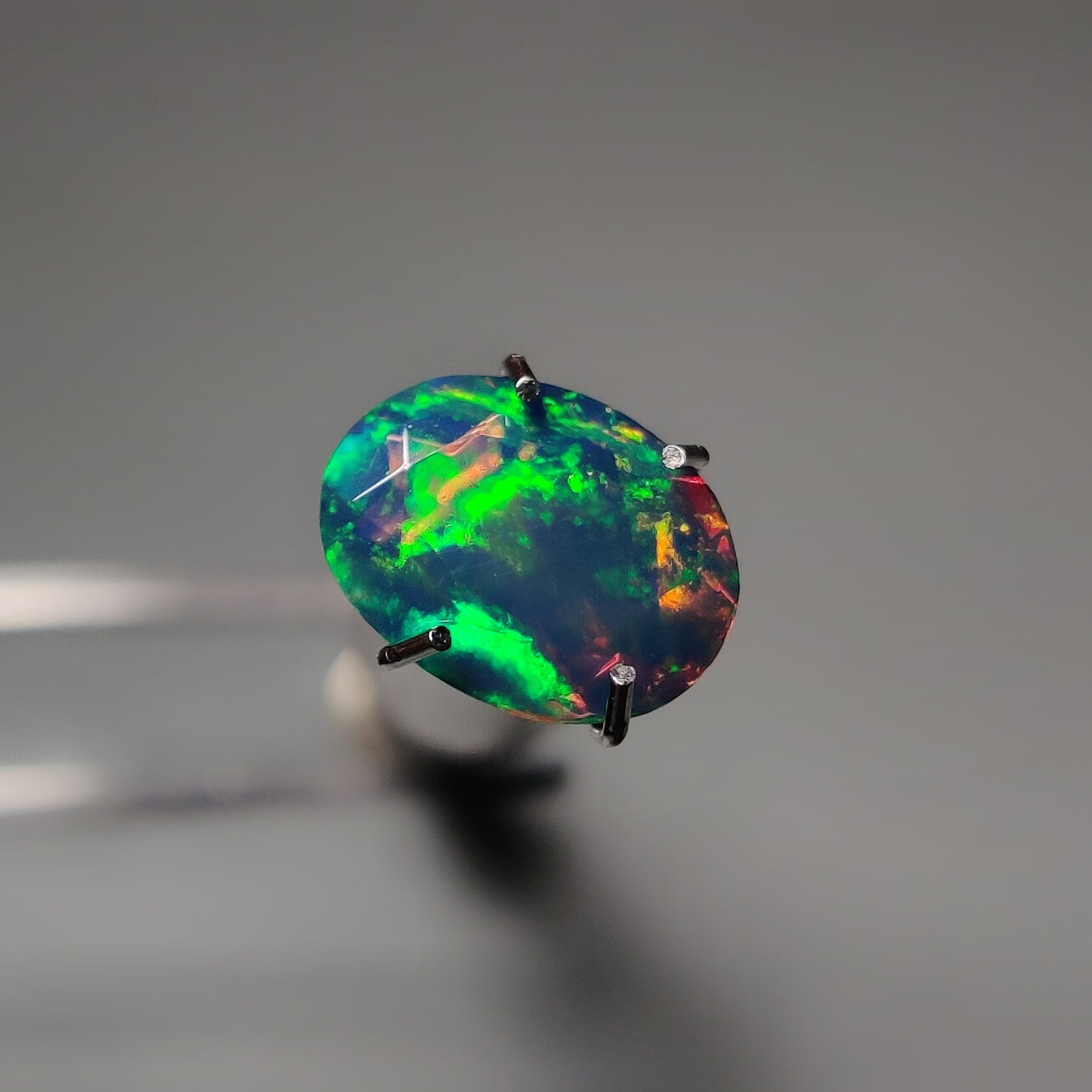 Faceted Ethiopian Black Opal gemstone cabochon - natural crystal healing stone for jewelry making by Gemivra