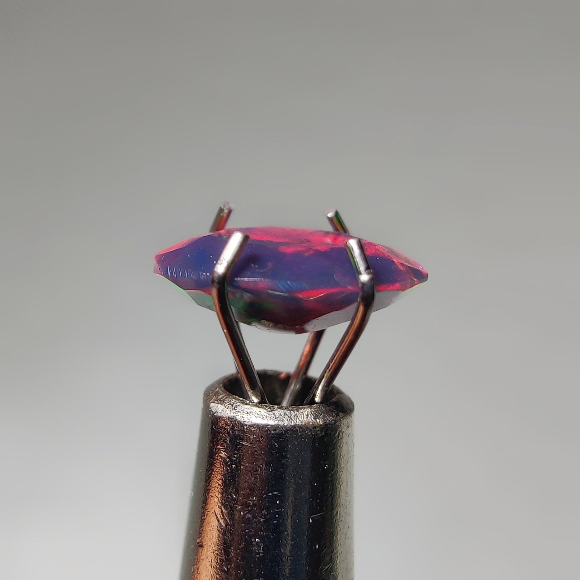 Faceted Ethiopian Black Opal gemstone cabochon - natural crystal healing stone for jewelry making by Gemivra