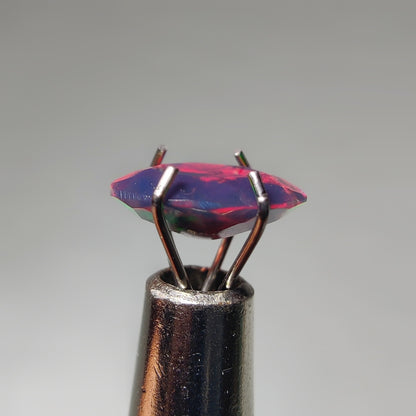 Faceted Ethiopian Black Opal gemstone cabochon - natural crystal healing stone for jewelry making by Gemivra