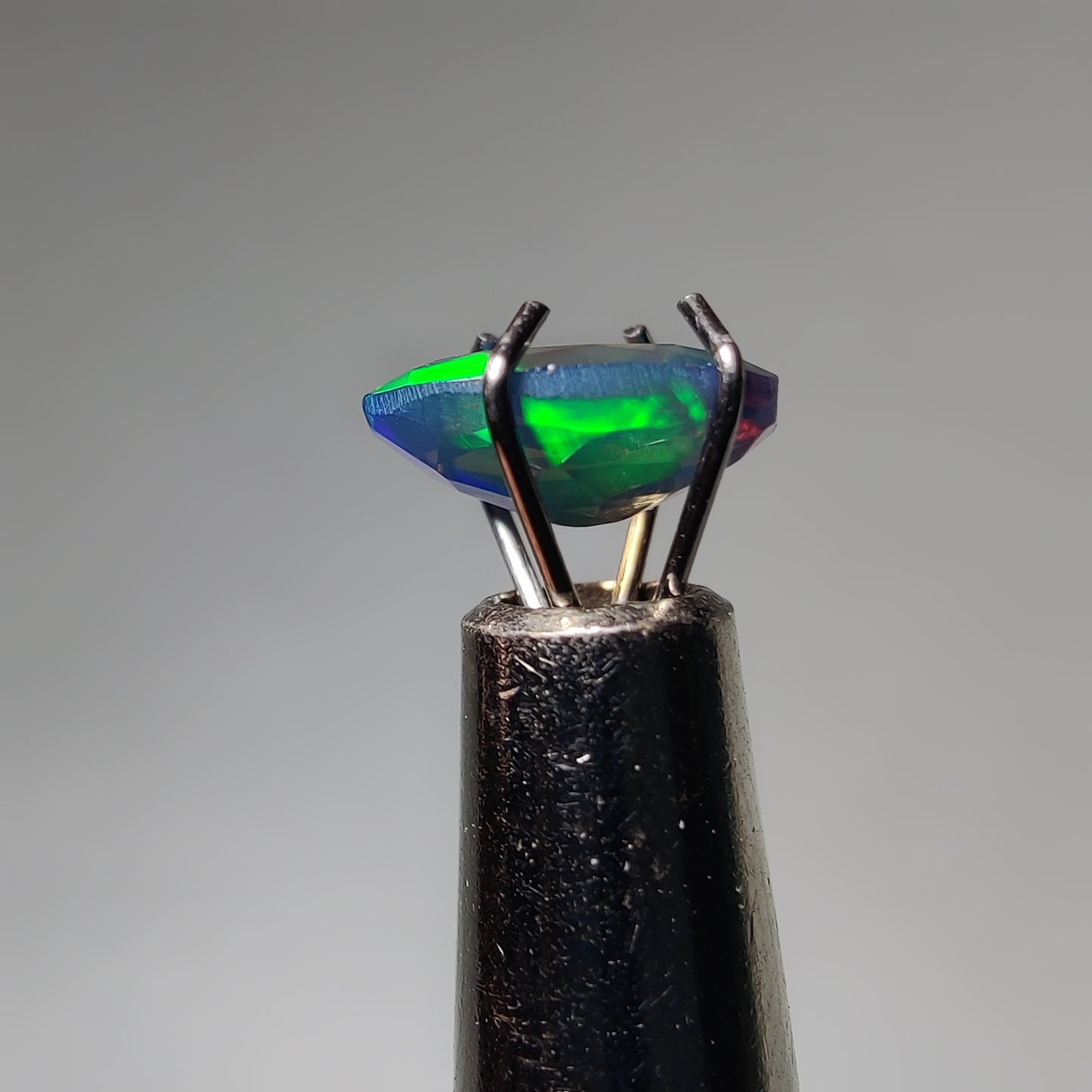 Faceted Ethiopian Black Opal gemstone cabochon - natural crystal healing stone for jewelry making by Gemivra