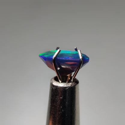 Faceted Ethiopian Black Opal gemstone cabochon - natural crystal healing stone for jewelry making by Gemivra