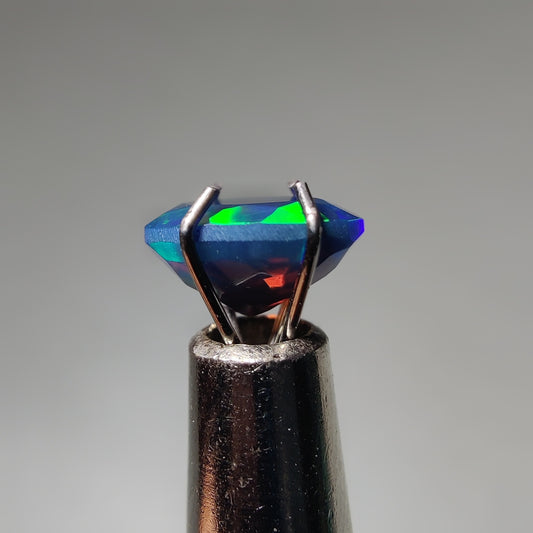 Faceted Ethiopian Black Opal gemstone cabochon - natural crystal healing stone for jewelry making by Gemivra