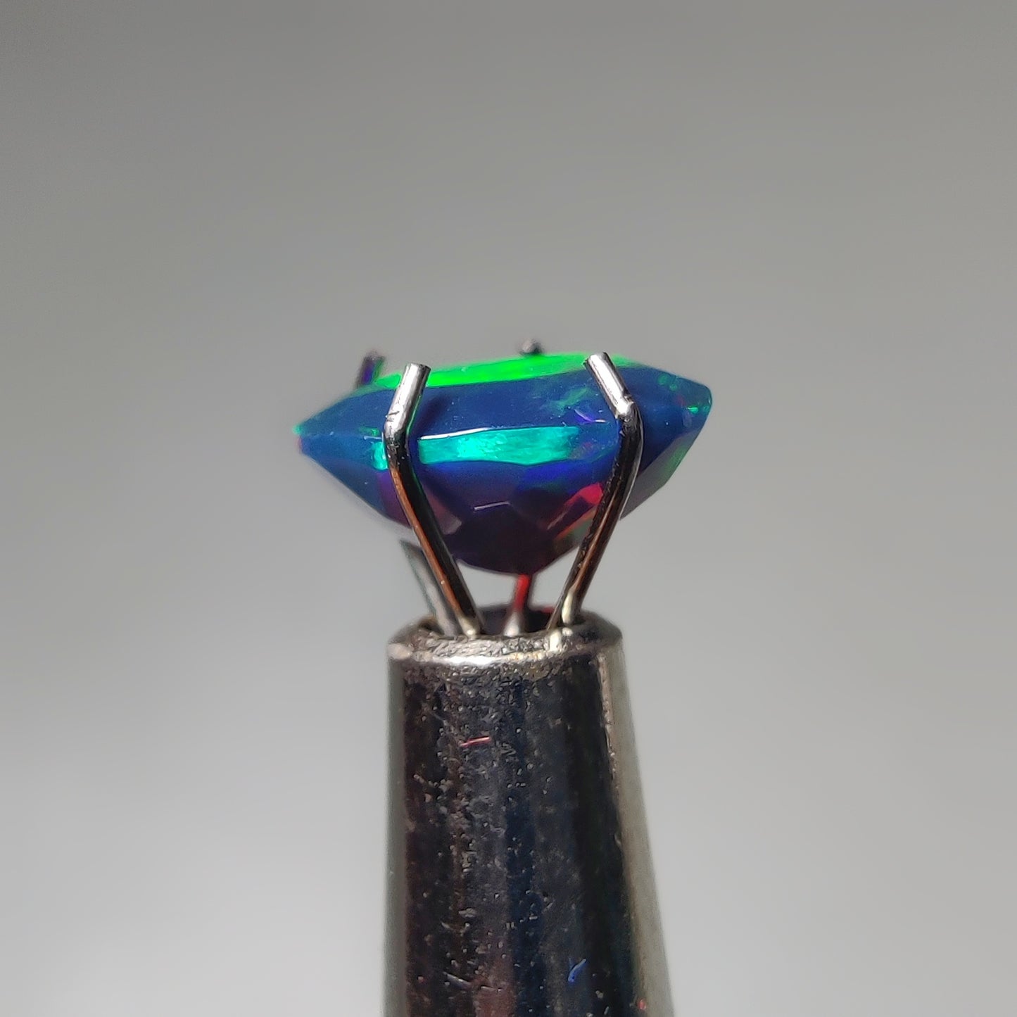 Faceted Ethiopian Black Opal gemstone cabochon - natural crystal healing stone for jewelry making by Gemivra