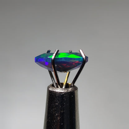 Faceted Ethiopian Black Opal gemstone cabochon - natural crystal healing stone for jewelry making by Gemivra