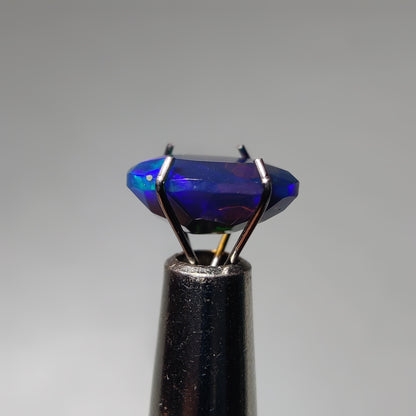 Faceted Ethiopian Black Opal gemstone cabochon - natural crystal healing stone for jewelry making by Gemivra