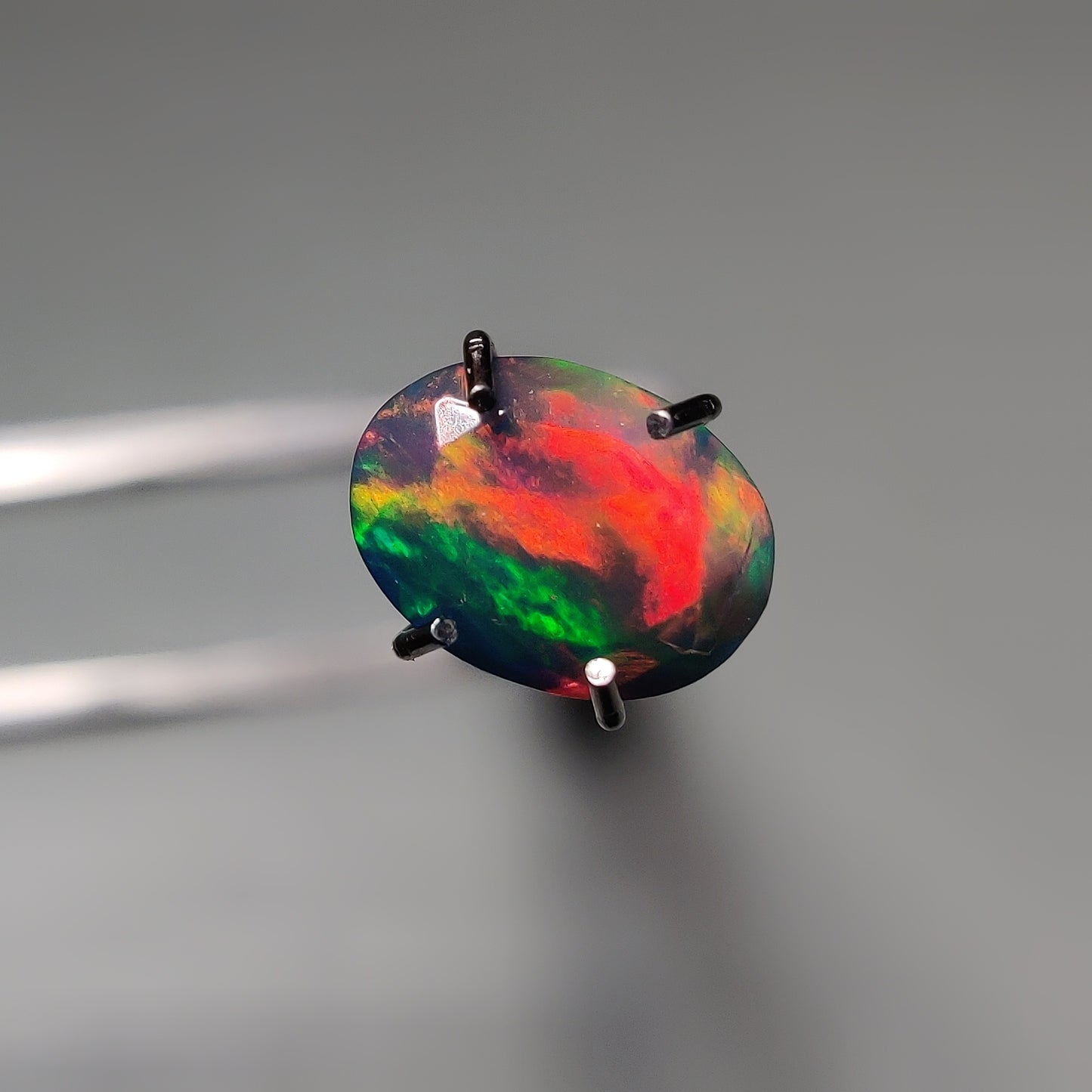 Faceted Ethiopian Black Opal gemstone cabochon - natural crystal healing stone for jewelry making by Gemivra