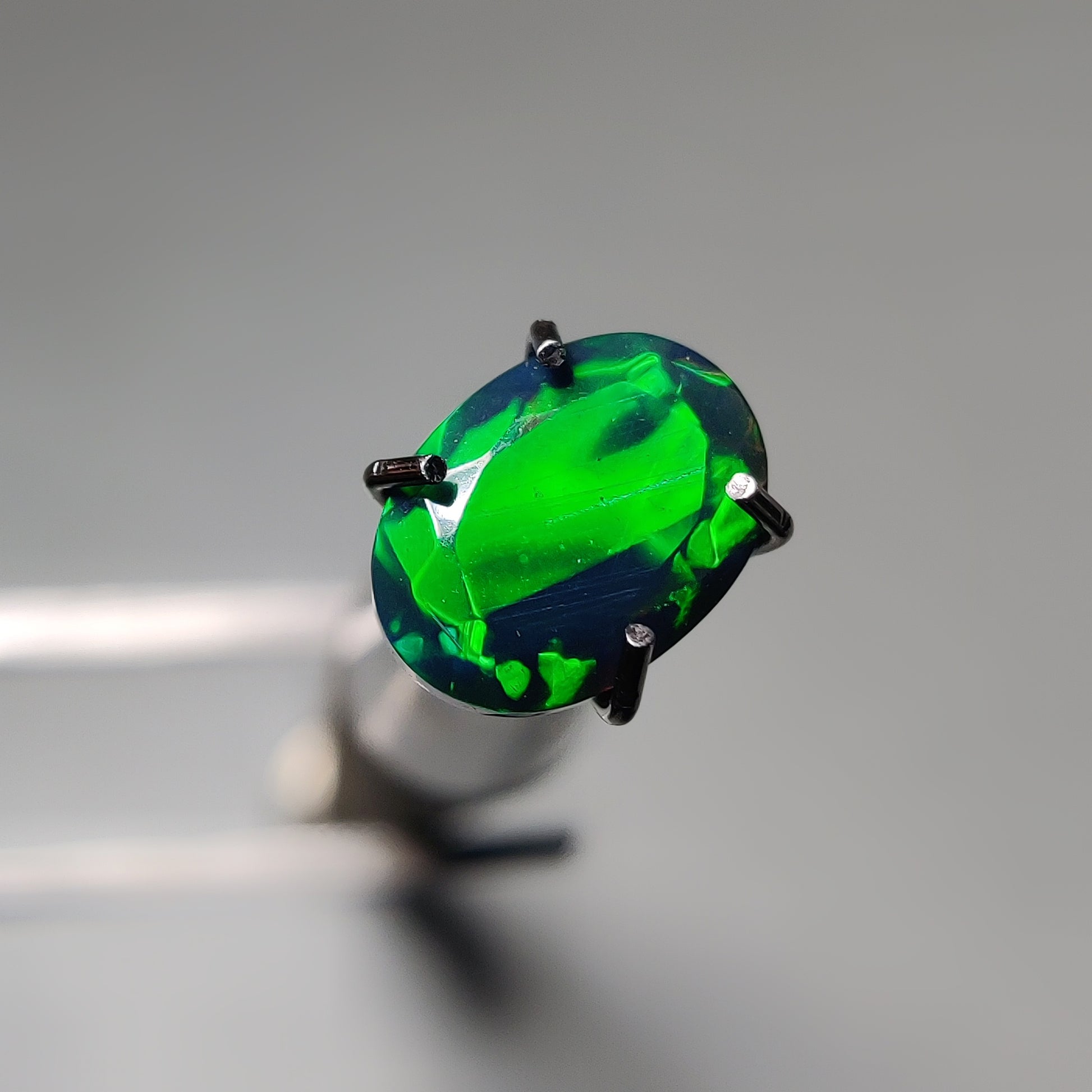 Faceted Ethiopian Black Opal gemstone cabochon - natural crystal healing stone for jewelry making by Gemivra