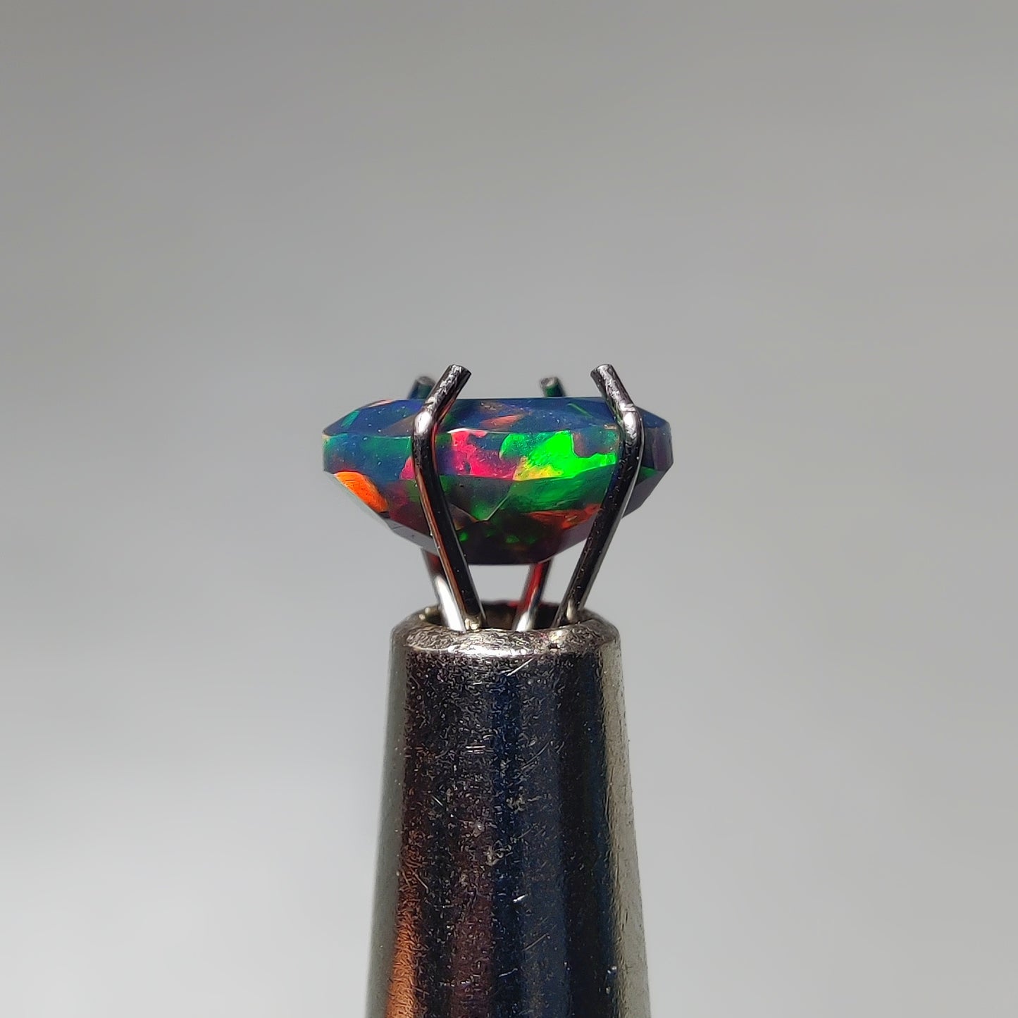 Faceted Ethiopian Black Opal gemstone cabochon - natural crystal healing stone for jewelry making by Gemivra