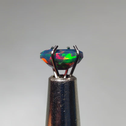 Faceted Ethiopian Black Opal gemstone cabochon - natural crystal healing stone for jewelry making by Gemivra