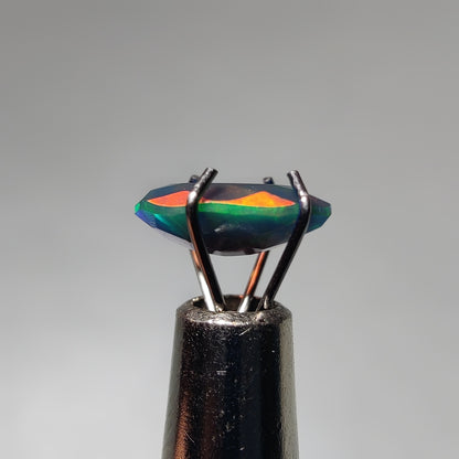 Faceted Ethiopian Black Opal gemstone cabochon - natural crystal healing stone for jewelry making by Gemivra