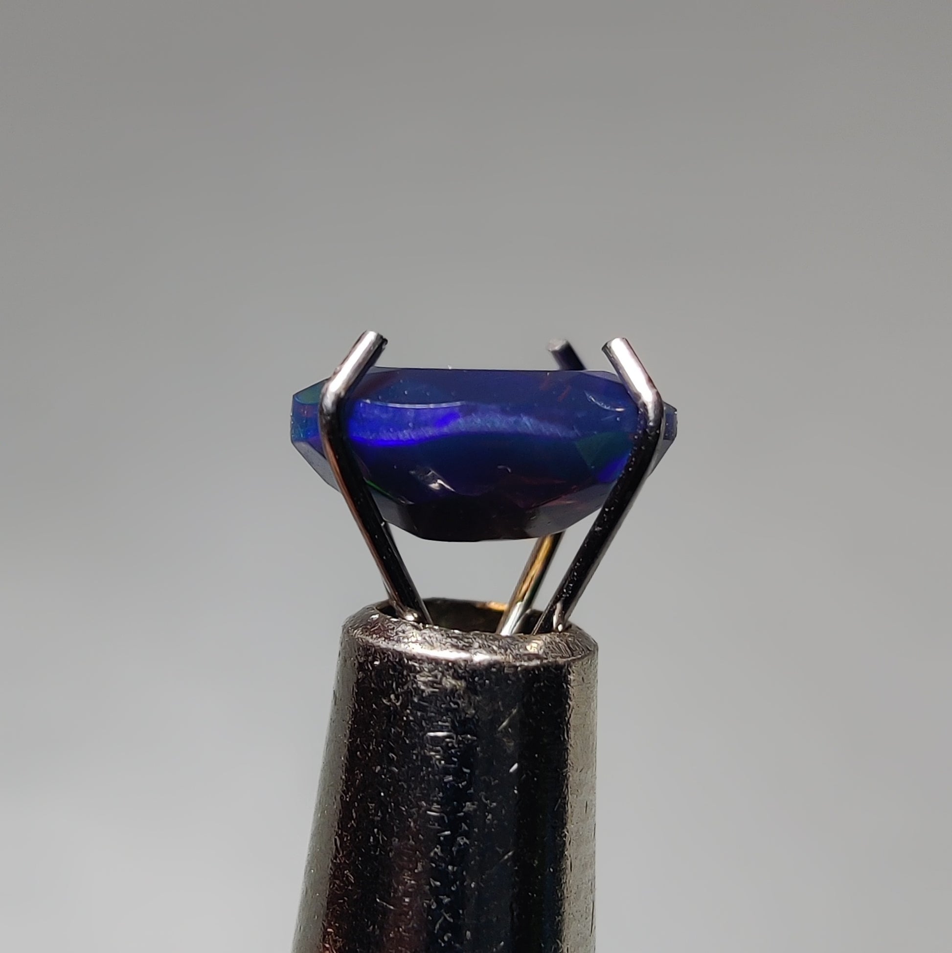 Faceted Ethiopian Black Opal gemstone cabochon - natural crystal healing stone for jewelry making by Gemivra