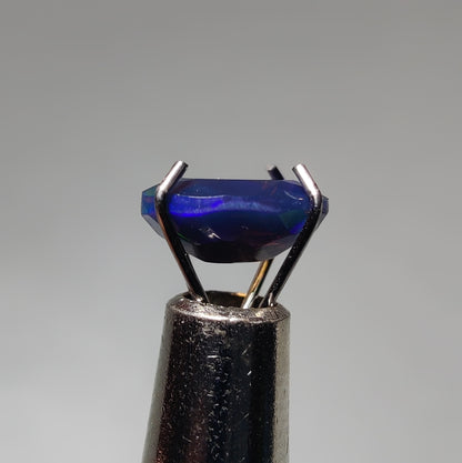 Faceted Ethiopian Black Opal gemstone cabochon - natural crystal healing stone for jewelry making by Gemivra
