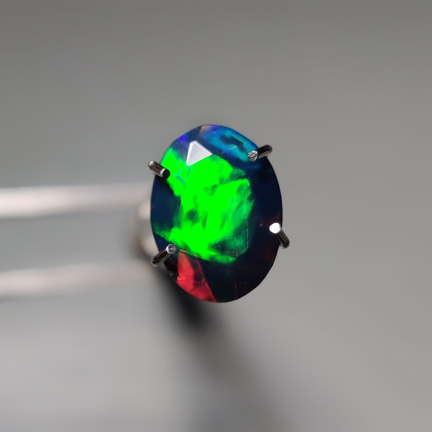 Faceted Ethiopian Black Opal gemstone cabochon - natural crystal healing stone for jewelry making by Gemivra