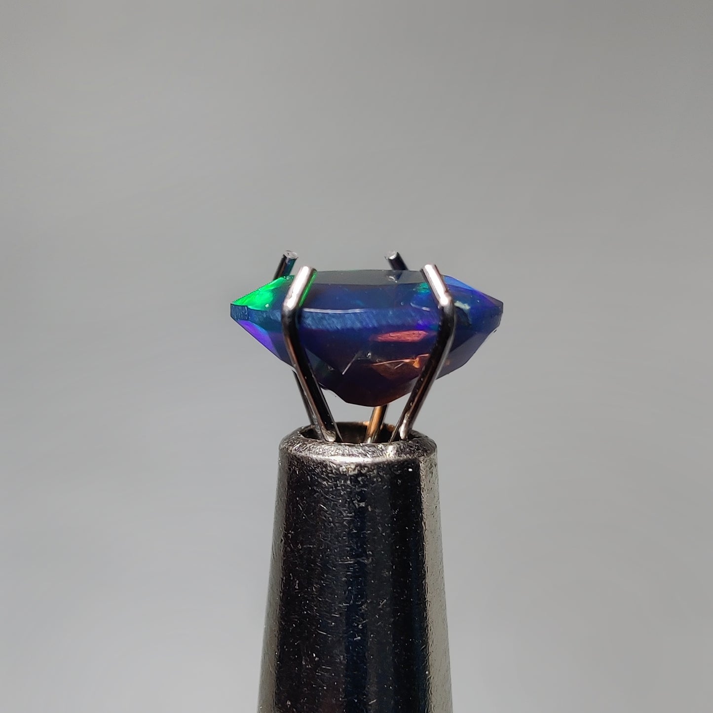 Faceted Ethiopian Black Opal gemstone cabochon - natural crystal healing stone for jewelry making by Gemivra