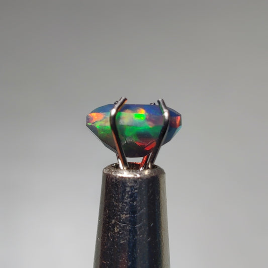 Faceted Ethiopian Black Opal gemstone cabochon - natural crystal healing stone for jewelry making by Gemivra