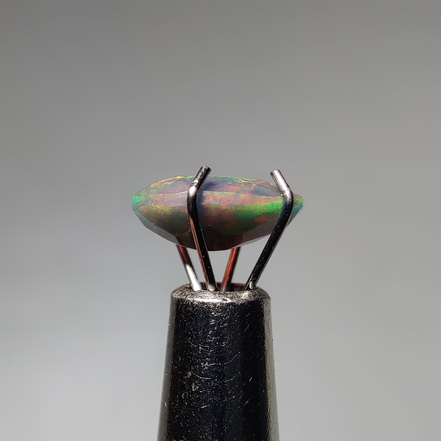 Faceted Ethiopian Black Opal gemstone cabochon - natural crystal healing stone for jewelry making by Gemivra