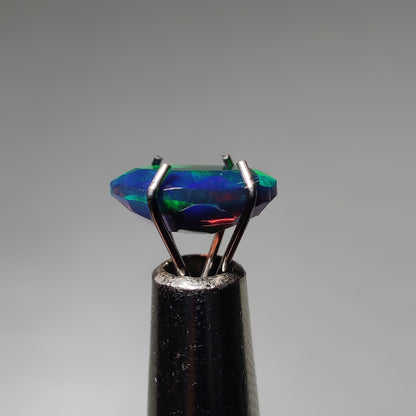 Faceted Ethiopian Black Opal gemstone cabochon - natural crystal healing stone for jewelry making by Gemivra
