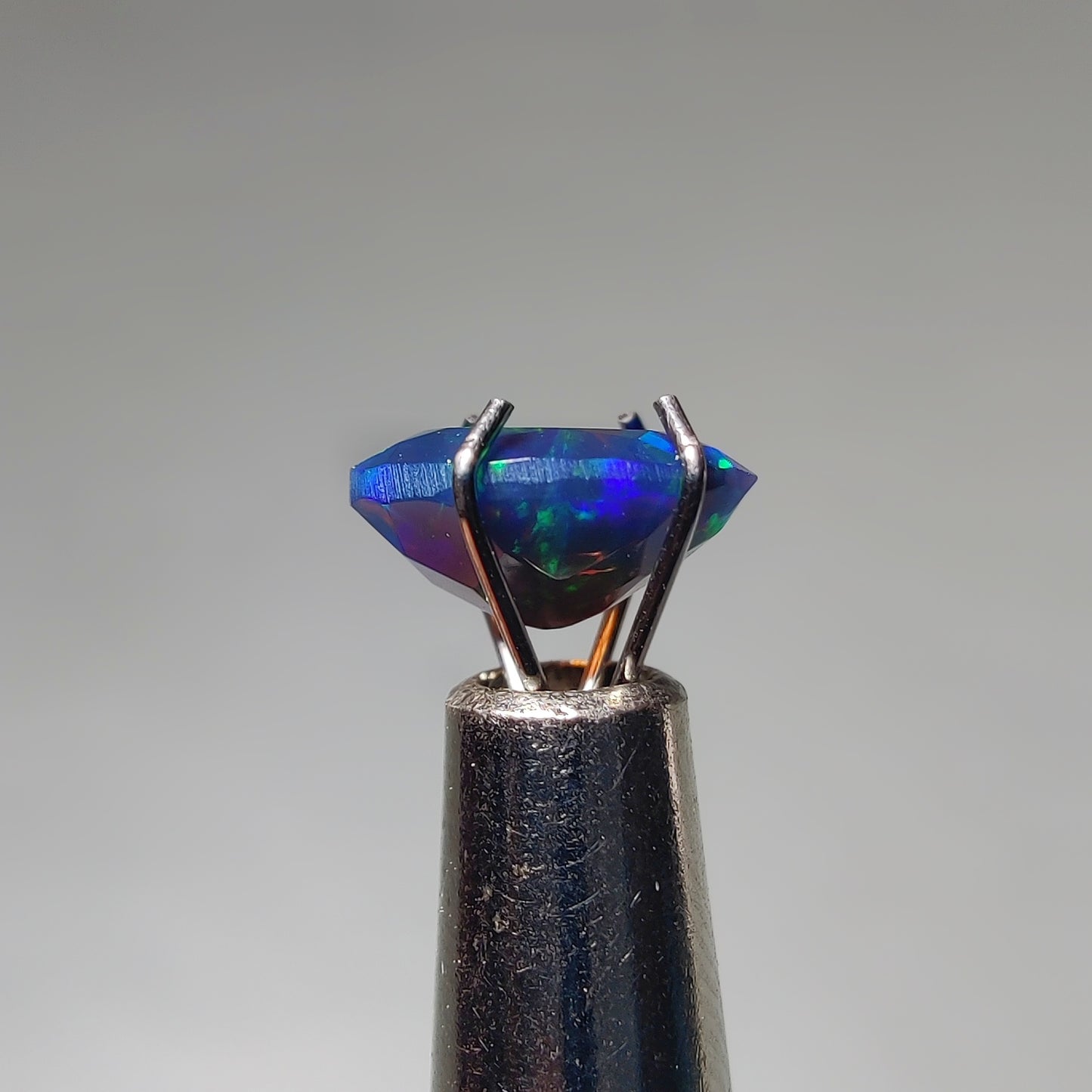 Faceted Ethiopian Black Opal gemstone cabochon - natural crystal healing stone for jewelry making by Gemivra