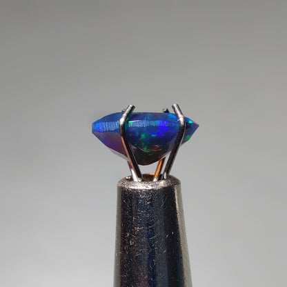 Faceted Ethiopian Black Opal gemstone cabochon - natural crystal healing stone for jewelry making by Gemivra