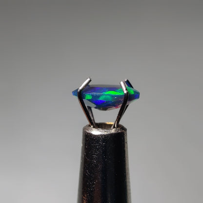 Faceted Ethiopian Black Opal gemstone cabochon - natural crystal healing stone for jewelry making by Gemivra