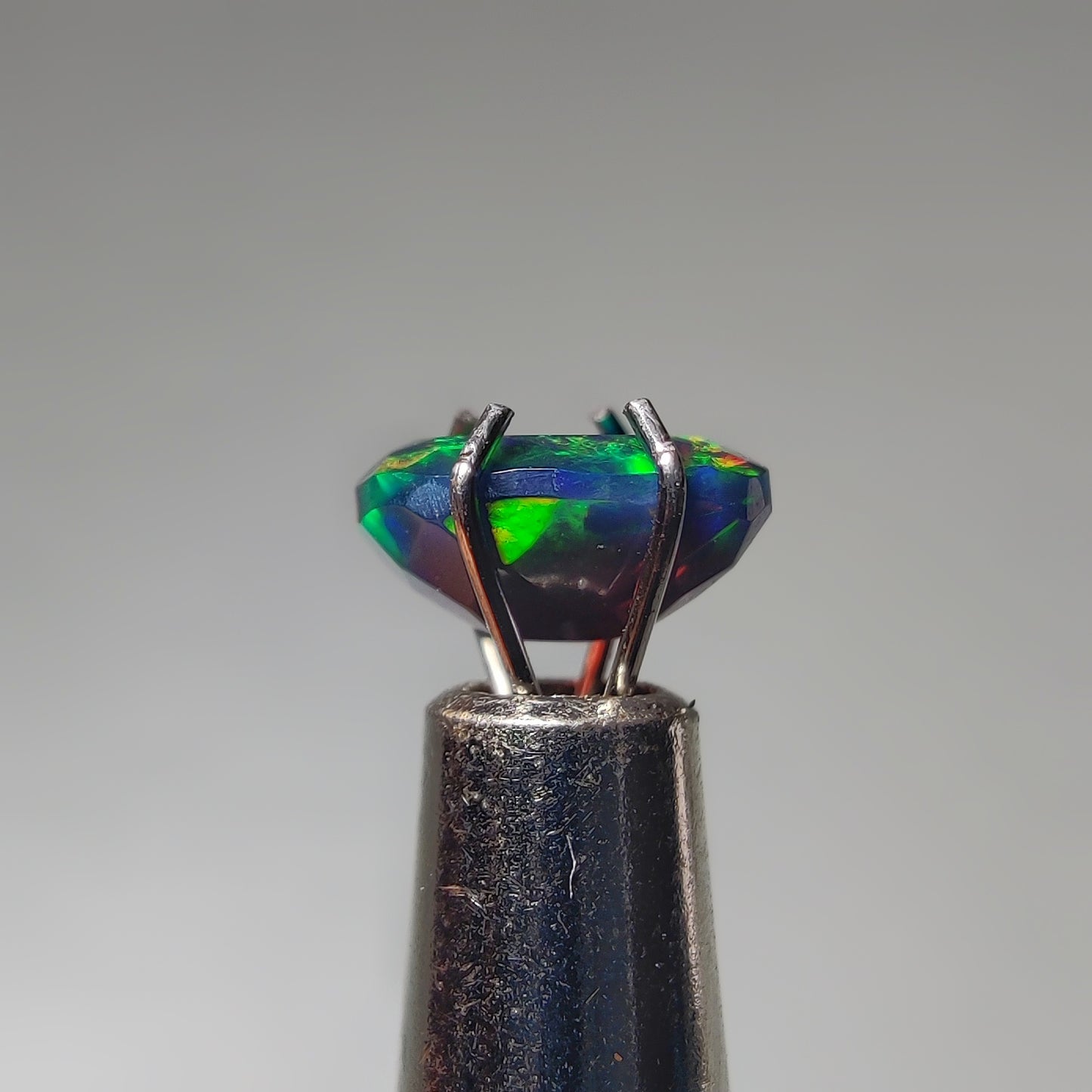 Faceted Ethiopian Black Opal gemstone cabochon - natural crystal healing stone for jewelry making by Gemivra