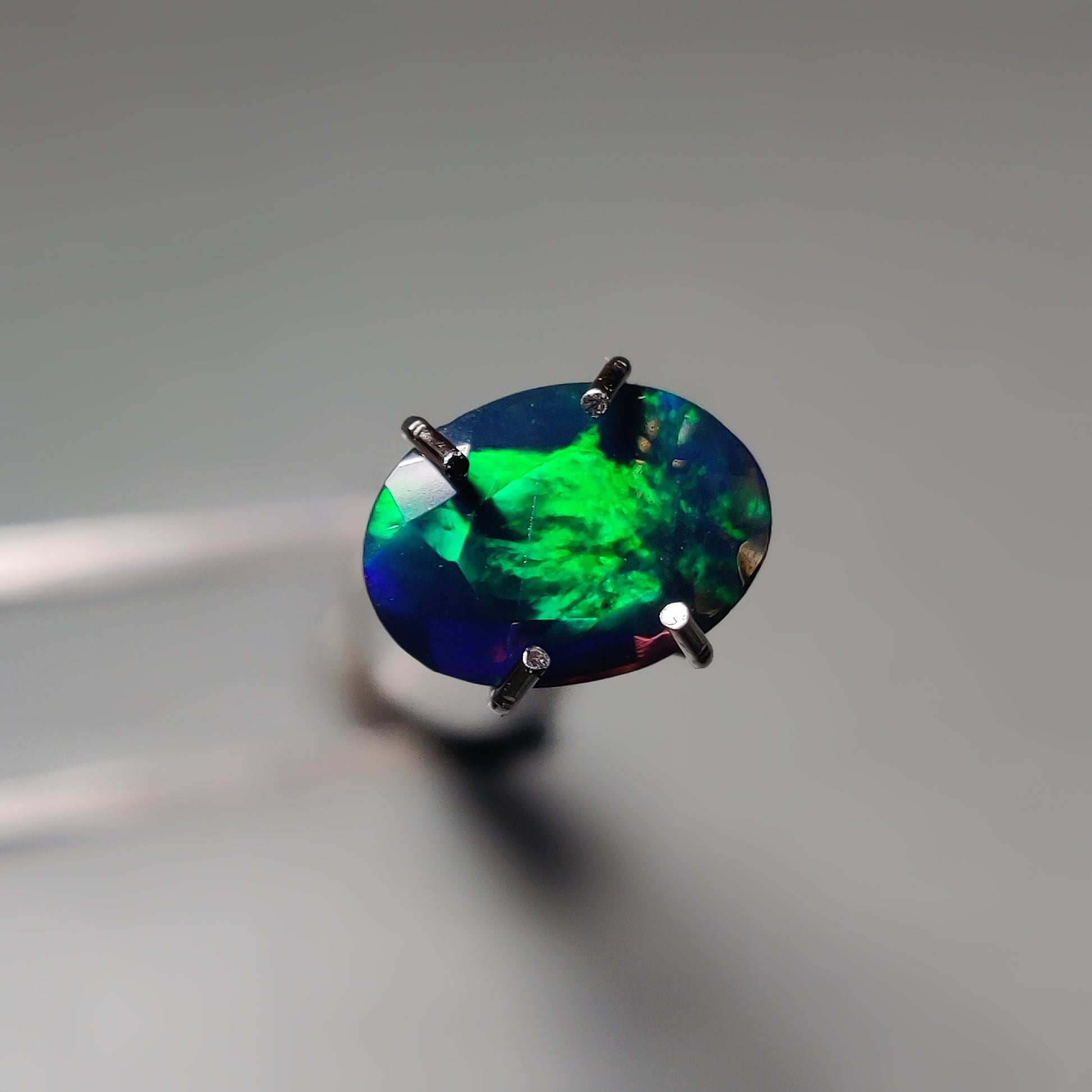 Faceted Ethiopian Black Opal gemstone cabochon - natural crystal healing stone for jewelry making by Gemivra