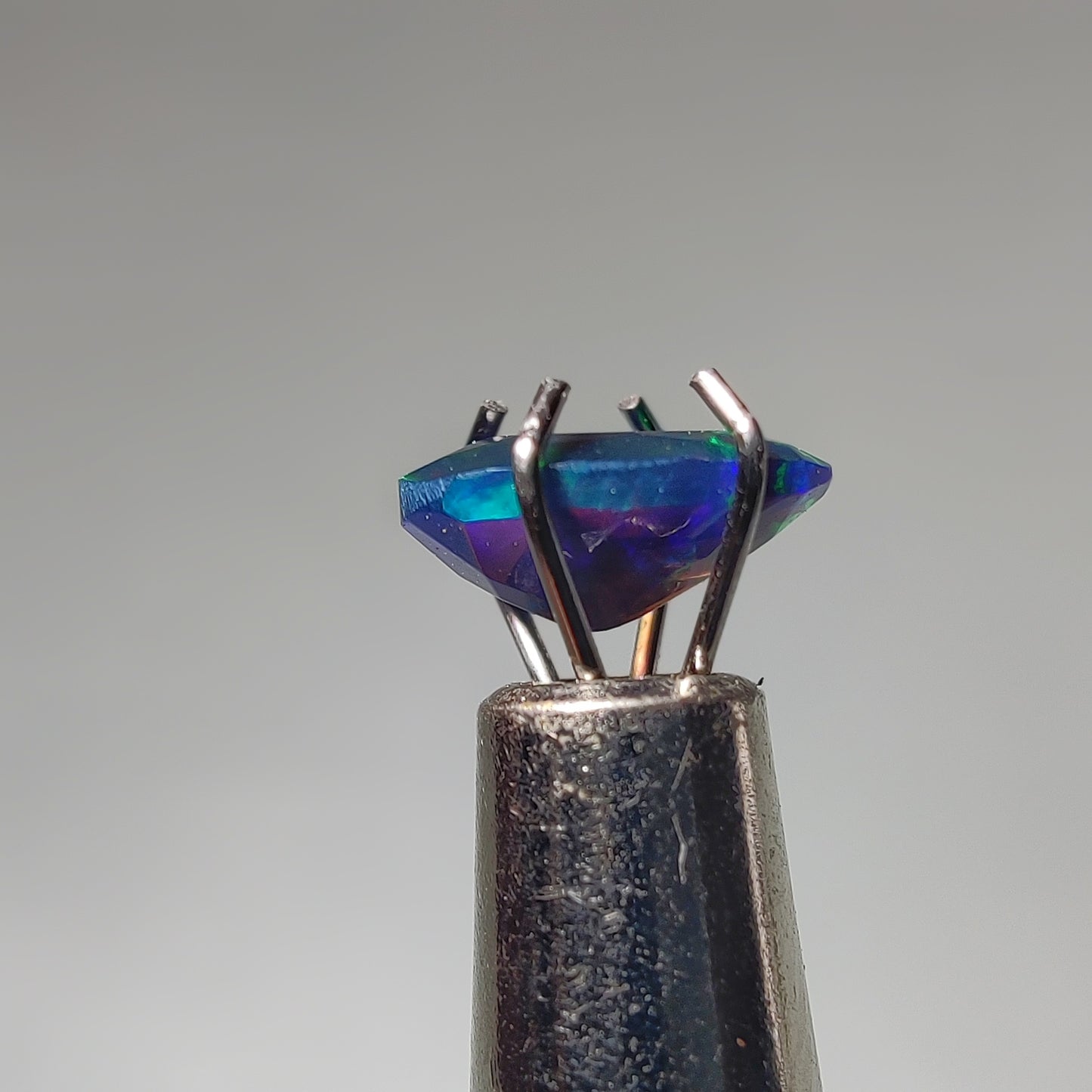 Faceted Ethiopian Black Opal gemstone cabochon - natural crystal healing stone for jewelry making by Gemivra