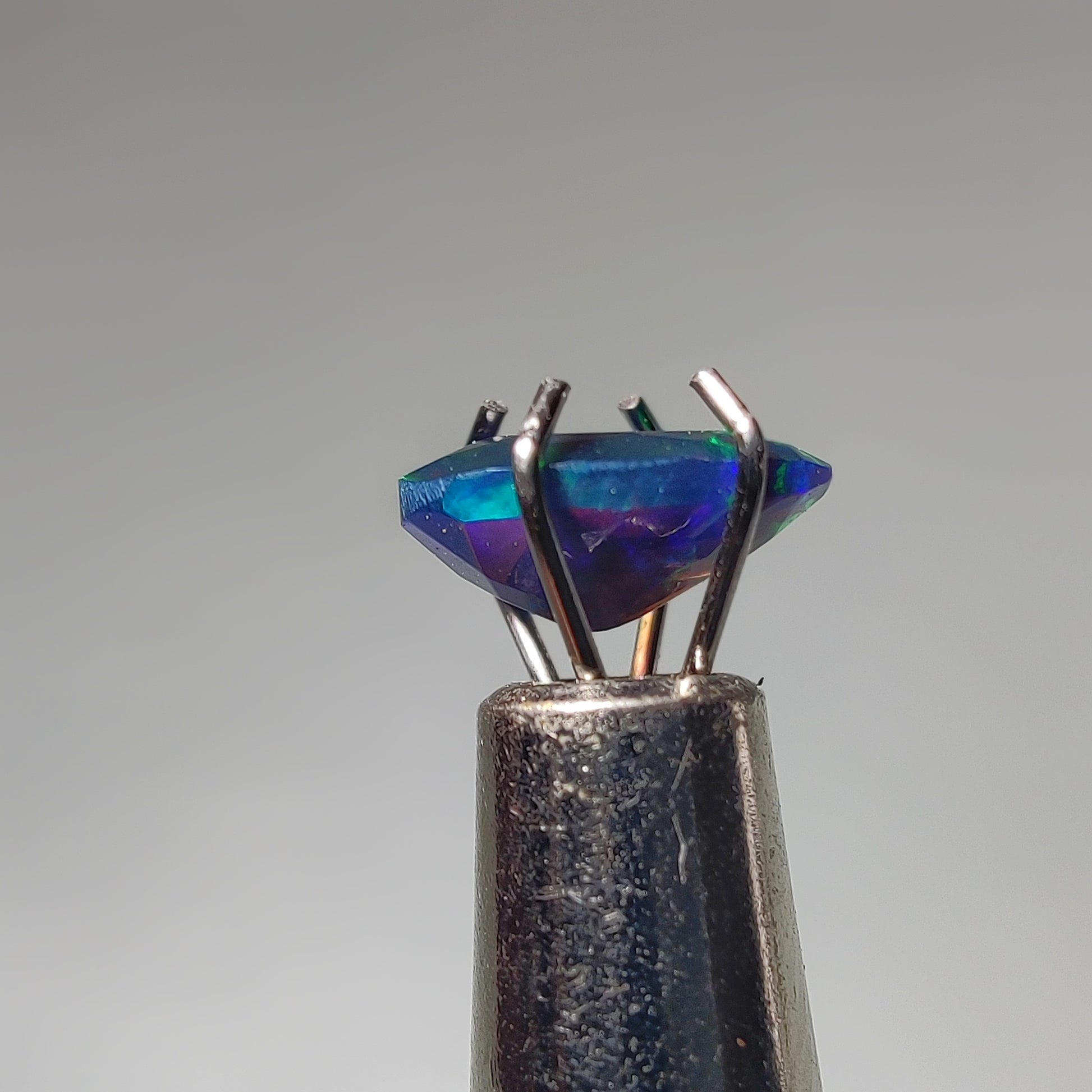 Faceted Ethiopian Black Opal gemstone cabochon - natural crystal healing stone for jewelry making by Gemivra