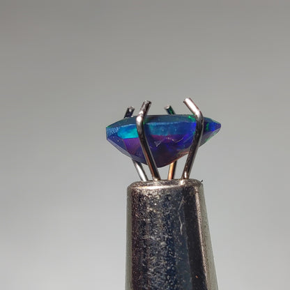 Faceted Ethiopian Black Opal gemstone cabochon - natural crystal healing stone for jewelry making by Gemivra