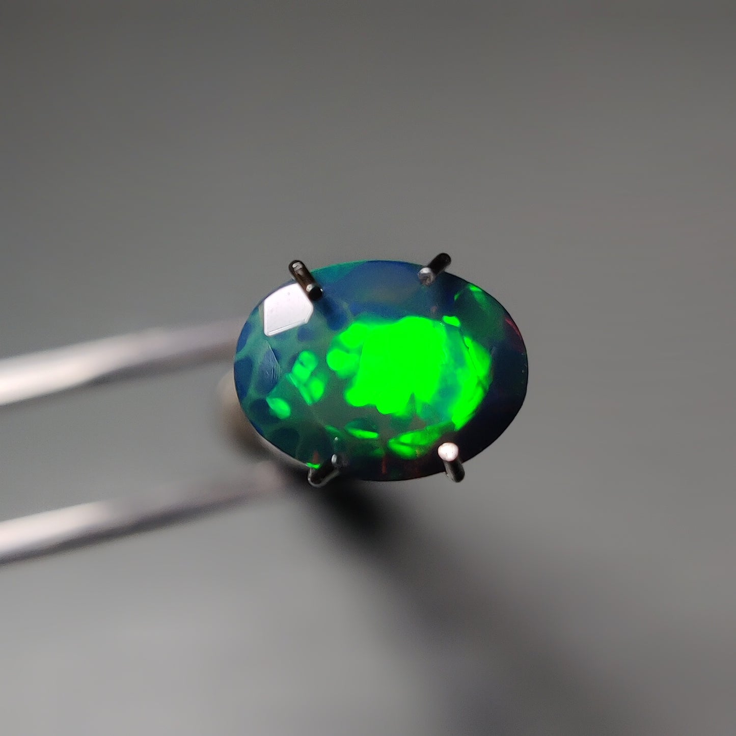 Faceted Ethiopian Black Opal gemstone cabochon - natural crystal healing stone for jewelry making by Gemivra