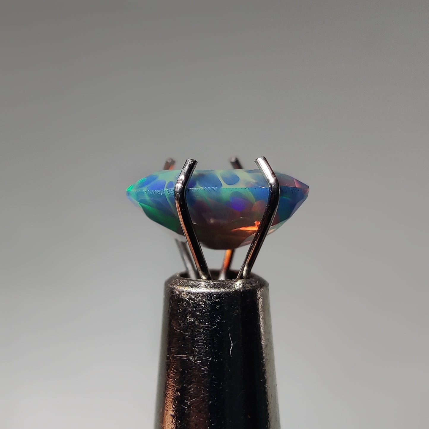 Faceted Ethiopian Black Opal gemstone cabochon - natural crystal healing stone for jewelry making by Gemivra