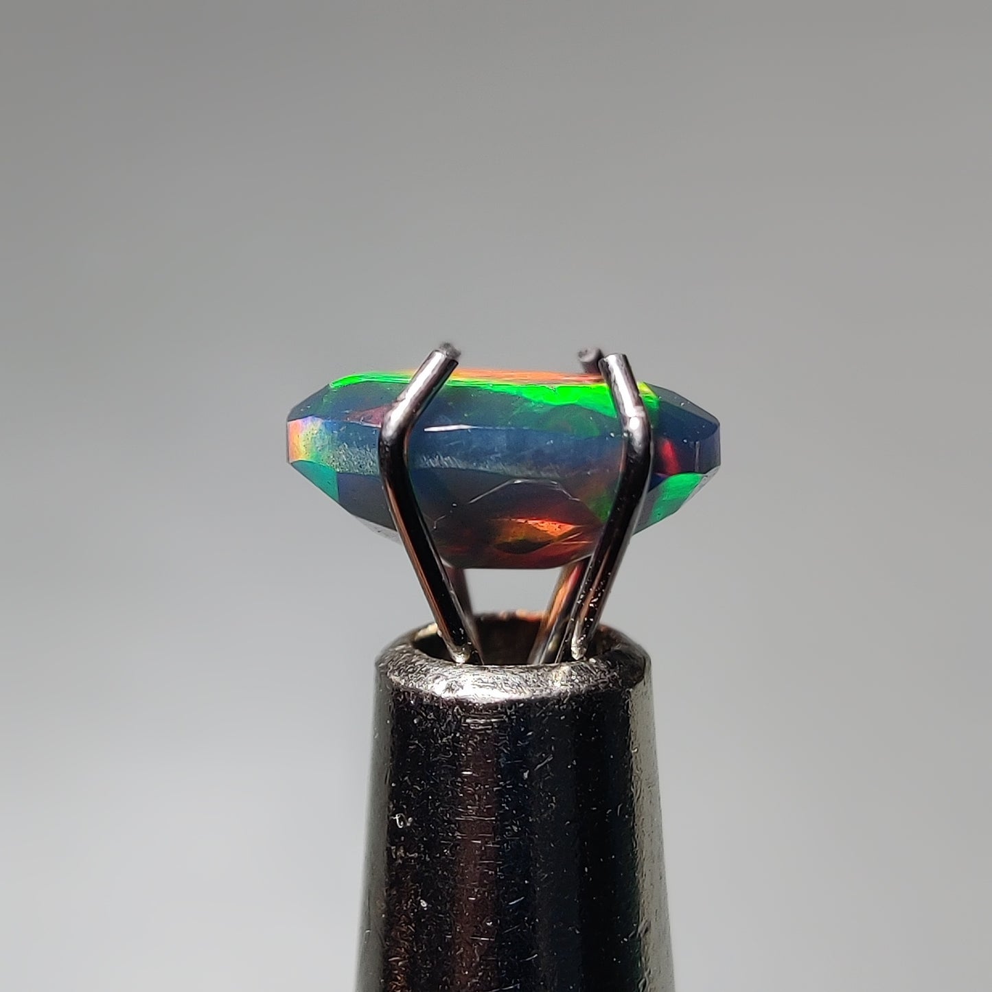 Faceted Ethiopian Black Opal gemstone cabochon - natural crystal healing stone for jewelry making by Gemivra