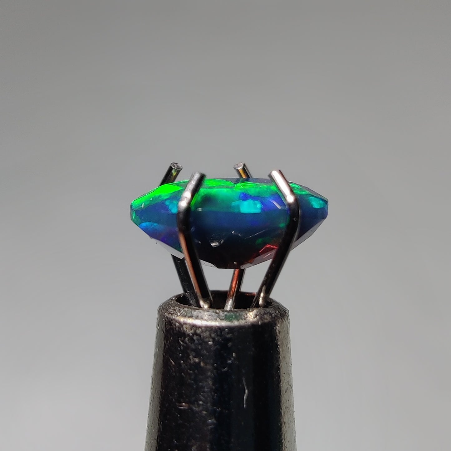Faceted Ethiopian Black Opal gemstone cabochon - natural crystal healing stone for jewelry making by Gemivra