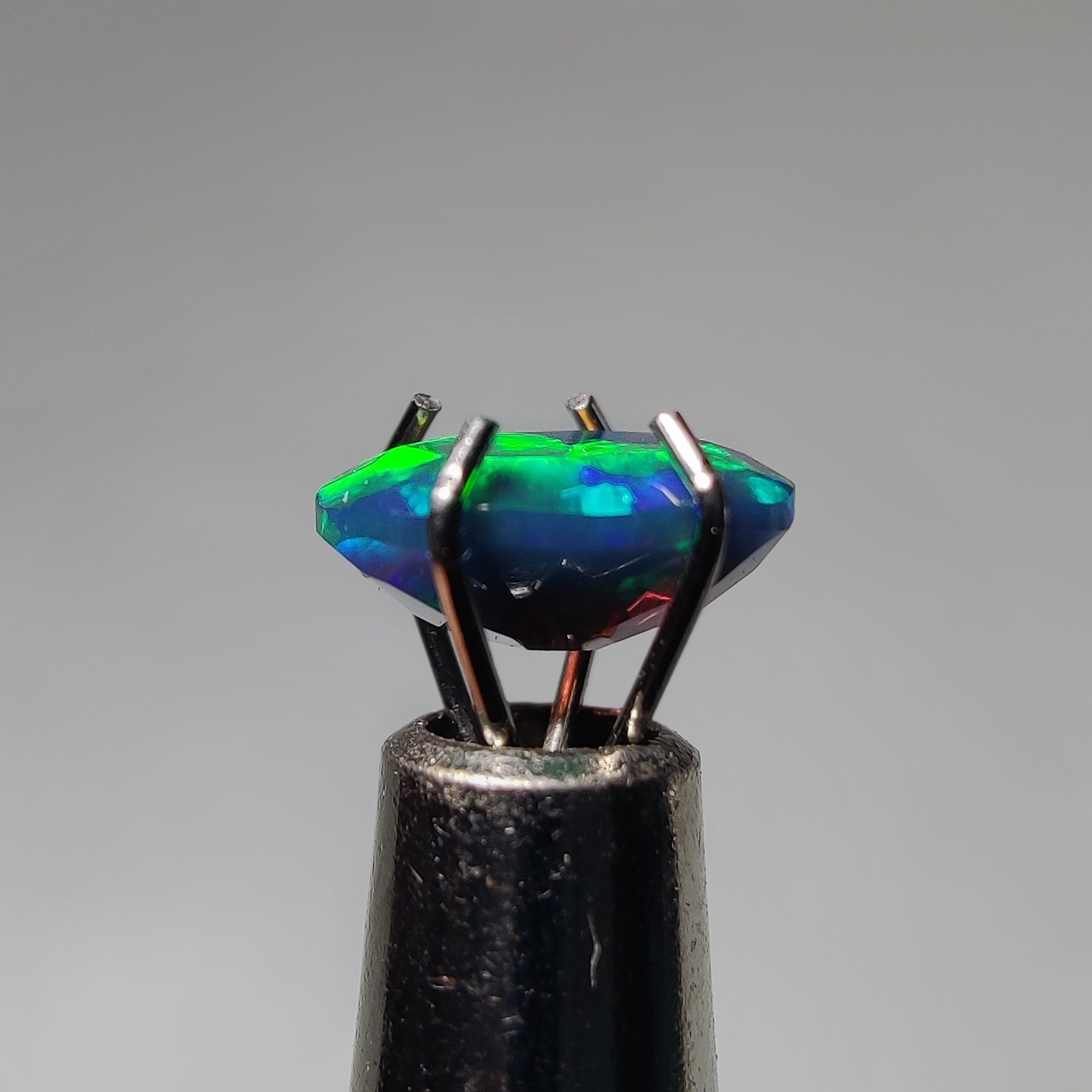 Faceted Ethiopian Black Opal gemstone cabochon - natural crystal healing stone for jewelry making by Gemivra